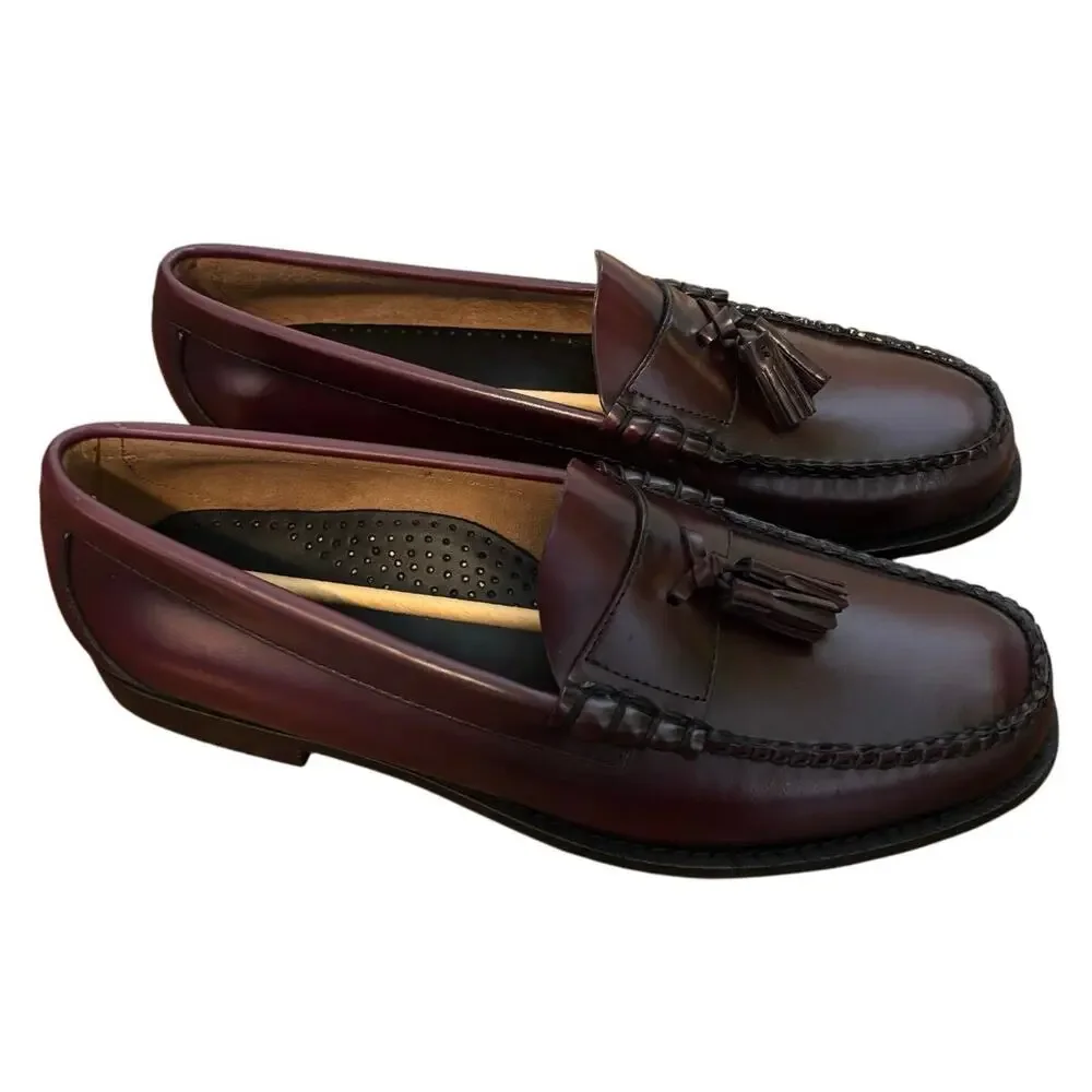 G.H. Bass Men’s Tassel Loafers 11.5 • Genuine Leather • Burgundy • NEW With Box